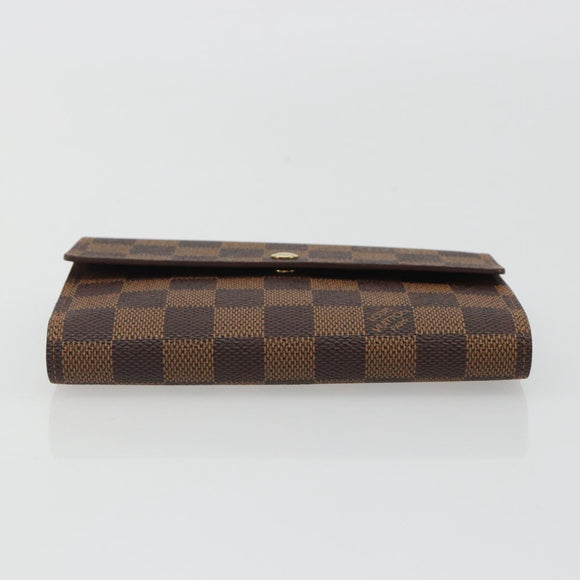 LOUIS VUITTON Damier Ebene Porte Tresor Etui Papie Wallet N61202 LV Auth 190945A