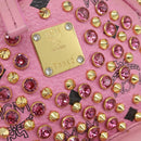 MCM Vicetos Logogram Studs Backpack Leather Pink Gold Auth 190946-16