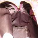 MCM Vicetos Logogram Studs Backpack Leather Pink Gold Auth 190946-24