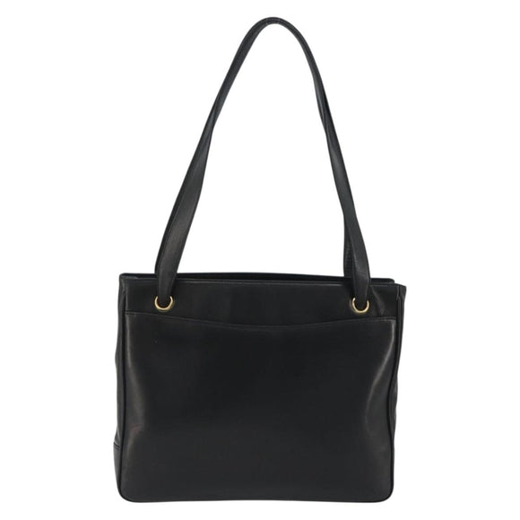 CHANEL COCO Mark Tote Bag Leather Black Gold CC Auth 190947SAV