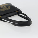 CHANEL COCO Mark Tote Bag Leather Black Gold CC Auth 190947SAV-7