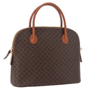 CELINE Macadam Hand Bag PVC Leather Brown Gold Auth 190952A-1