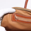 CELINE Macadam Hand Bag PVC Leather Brown Gold Auth 190952A-20
