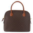 CELINE Macadam Hand Bag PVC Leather Brown Gold Auth 190952A-13