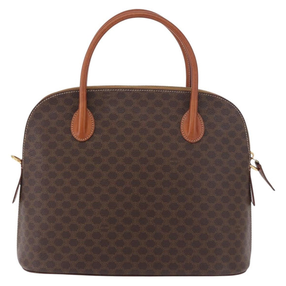 CELINE Macadam Hand Bag PVC Leather Brown Gold Auth 190952A