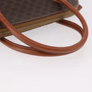 CELINE Macadam Hand Bag PVC Leather Brown Gold Auth 190952A-7