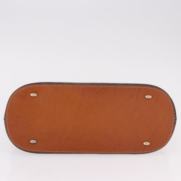 CELINE Macadam Hand Bag PVC Leather Brown Gold Auth 190952A