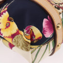 Salvatore Ferragamo Hand Bag Canvas Multicolor Gold Auth 190954-9