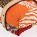 Salvatore Ferragamo Hand Bag Canvas Multicolor Gold Auth 190954-14