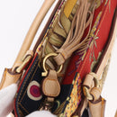 Salvatore Ferragamo Hand Bag Canvas Multicolor Gold Auth 190954-18