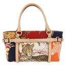 Salvatore Ferragamo Hand Bag Canvas Multicolor Gold Auth 190954-13