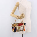 Salvatore Ferragamo Hand Bag Canvas Multicolor Gold Auth 190954-22