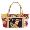 Salvatore Ferragamo Hand Bag Canvas Multicolor Gold Auth 190954-2