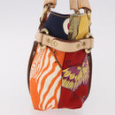 Salvatore Ferragamo Hand Bag Canvas Multicolor Gold Auth 190954-3