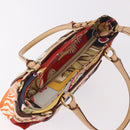Salvatore Ferragamo Hand Bag Canvas Multicolor Gold Auth 190954-6