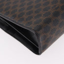 CELINE Macadam Hand Bag PVC Leather Black Gold Auth 190956A-12