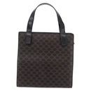 CELINE Macadam Hand Bag PVC Leather Black Gold Auth 190956A-2