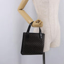 CELINE Macadam Hand Bag PVC Leather Black Gold Auth 190956A-25