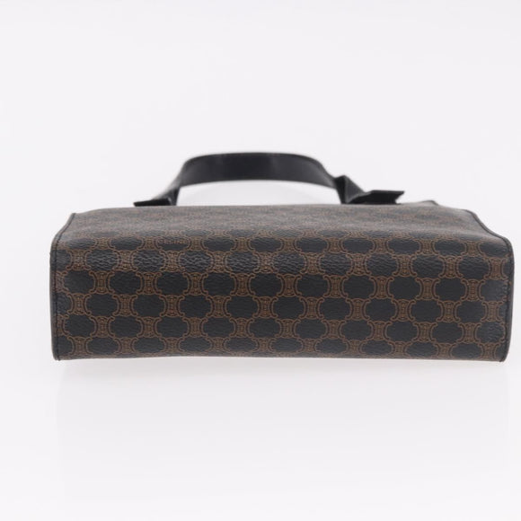 CELINE Macadam Hand Bag PVC Leather Black Gold Auth 190956A