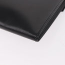 HERMES Pochetto Rio Clutch Bag Leather Black Gold Auth 190962M-16
