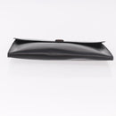 HERMES Pochetto Rio Clutch Bag Leather Black Gold Auth 190962M-6
