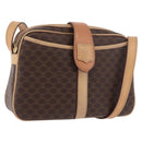 CELINE Macadam Shoulder Bag PVC Leather Brown Gold Auth 190963A-1