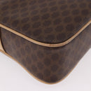 CELINE Macadam Shoulder Bag PVC Leather Brown Gold Auth 190963A-14