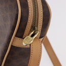 CELINE Macadam Shoulder Bag PVC Leather Brown Gold Auth 190963A-9