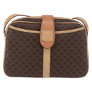 CELINE Macadam Shoulder Bag PVC Leather Brown Gold Auth 190963A-13