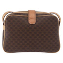 CELINE Macadam Shoulder Bag PVC Leather Brown Gold Auth 190963A-2