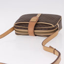 CELINE Macadam Shoulder Bag PVC Leather Brown Gold Auth 190963A-6