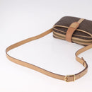 CELINE Macadam Shoulder Bag PVC Leather Brown Gold Auth 190963A-7