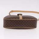 CELINE Macadam Shoulder Bag PVC Leather Brown Gold Auth 190963A-5