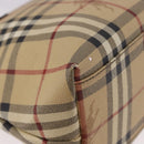 BURBERRY Nova Check Tote Bag PVC Leather Beige Silver Auth 190964-8