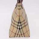 BURBERRY Nova Check Tote Bag PVC Leather Beige Silver Auth 190964-4