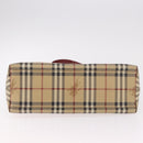 BURBERRY Nova Check Tote Bag PVC Leather Beige Silver Auth 190964-5