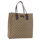GUCCI GG Supreme Tote Bag PVC Leather Beige 91249 Auth 190967-1