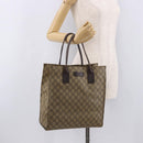 GUCCI GG Supreme Tote Bag PVC Leather Beige 91249 Auth 190967-23