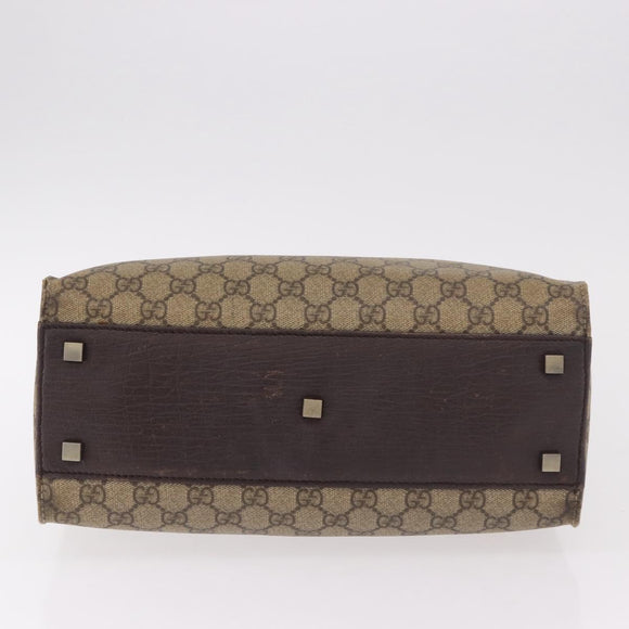GUCCI GG Supreme Tote Bag PVC Leather Beige 91249 Auth 190967