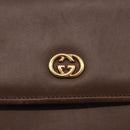 GUCCI Hand Bag Leather Brown Gold 000 46 4857 Auth 190970-17
