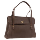 GUCCI Hand Bag Leather Brown Gold 000 46 4857 Auth 190970-1