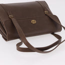 GUCCI Hand Bag Leather Brown Gold 000 46 4857 Auth 190970-6
