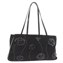 PRADA Tote Bag Nylon Black Silver Auth 190972A-1