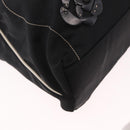 PRADA Tote Bag Nylon Black Silver Auth 190972A-15