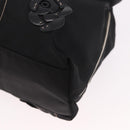 PRADA Tote Bag Nylon Black Silver Auth 190972A-16