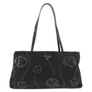 PRADA Tote Bag Nylon Black Silver Auth 190972A-13