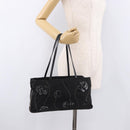 PRADA Tote Bag Nylon Black Silver Auth 190972A-28