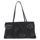 PRADA Tote Bag Nylon Black Silver Auth 190972A-2