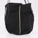 PRADA Tote Bag Nylon Black Silver Auth 190972A-3