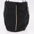 PRADA Tote Bag Nylon Black Silver Auth 190972A-4